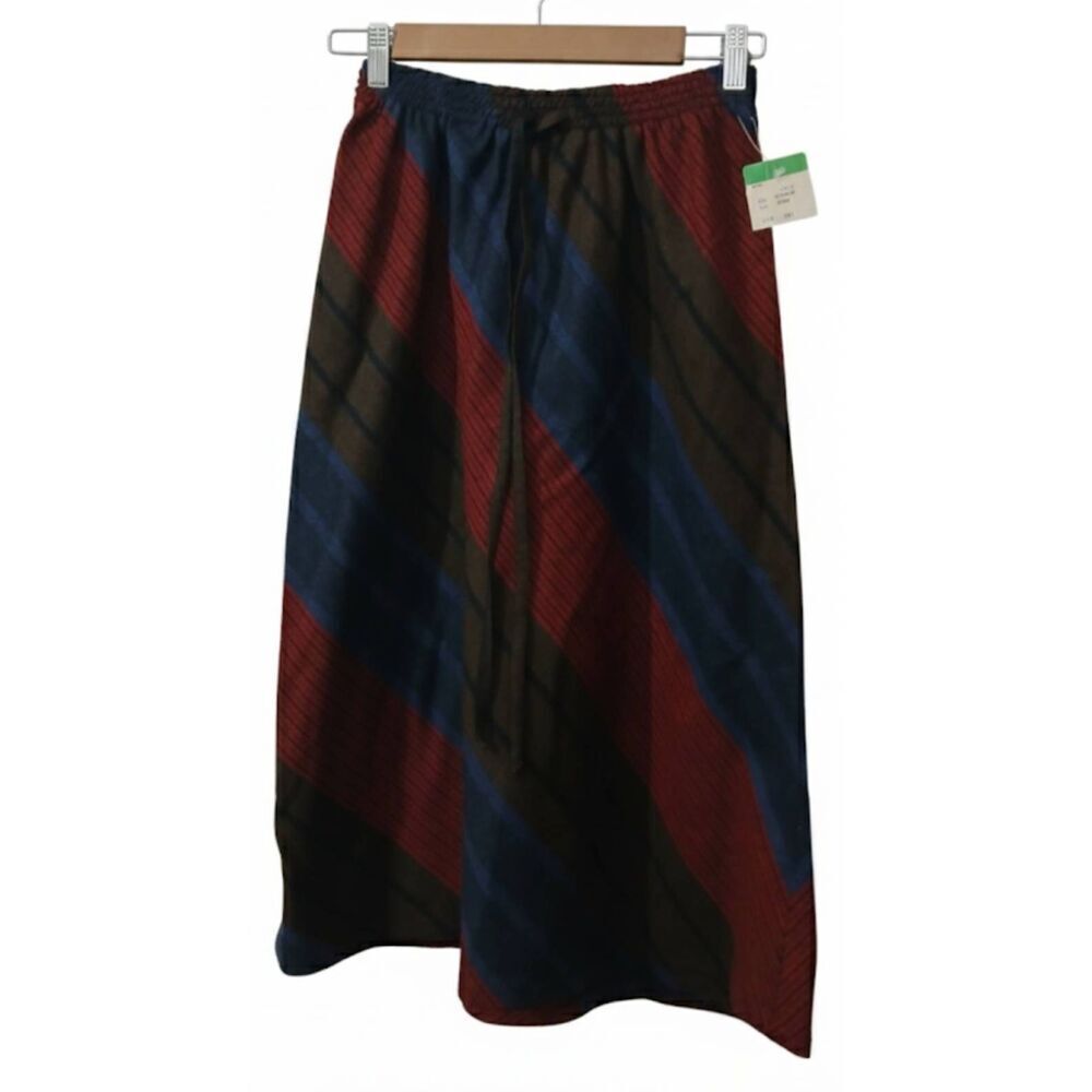 Vintage Copley square womens small skirt long wool midi union made Italy brown
